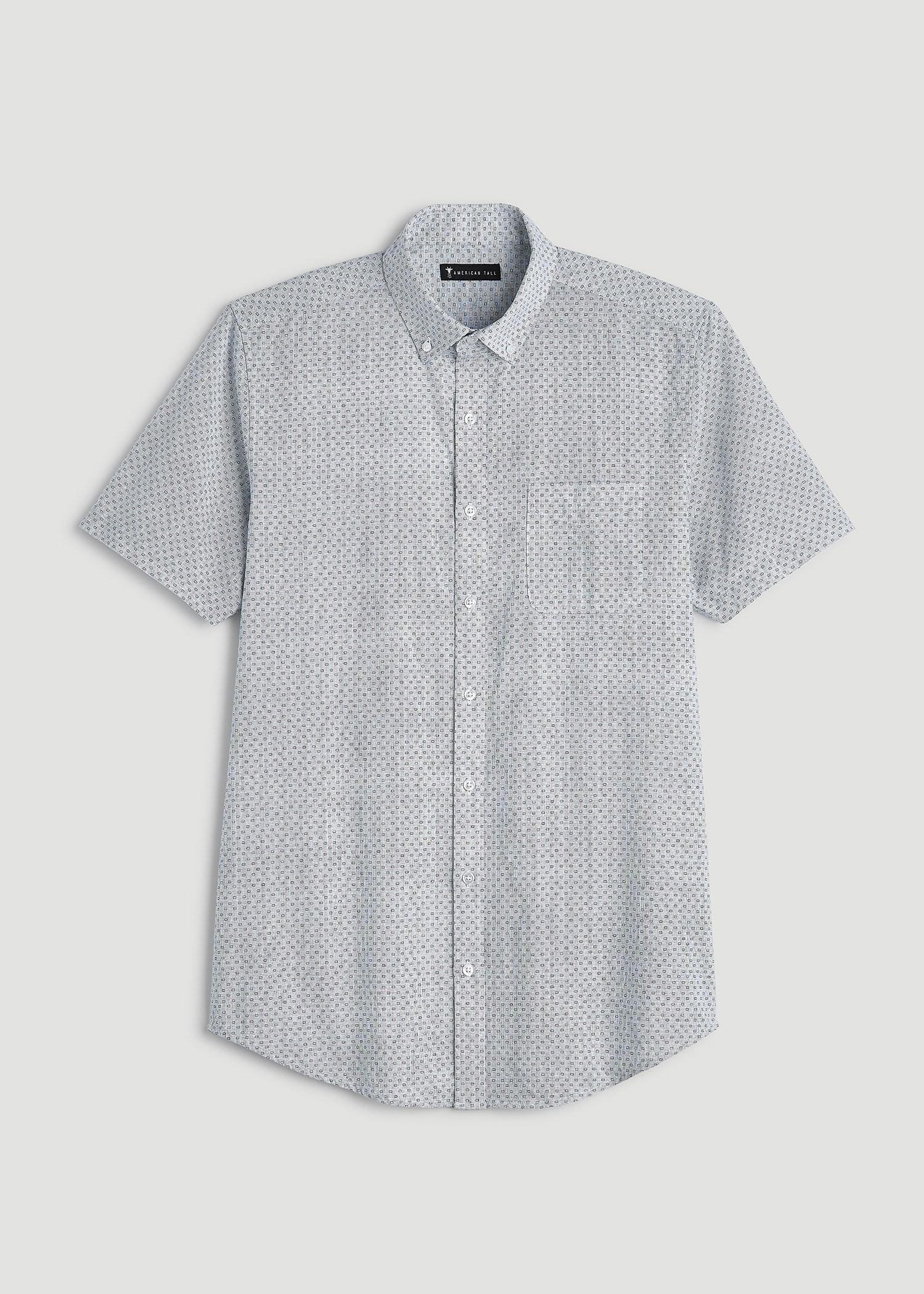 Short Sleeve Shirt for Tall Men in Navy Pindot Product Image