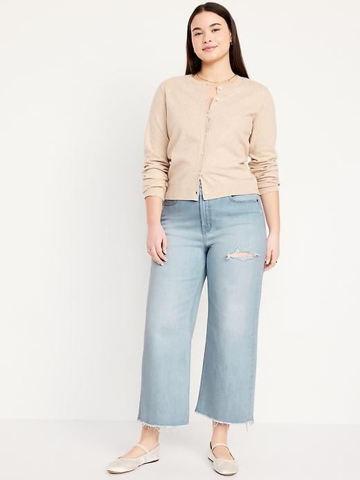 Extra High-Waisted Sky-Hi Wide-Leg Crop Jeans Product Image