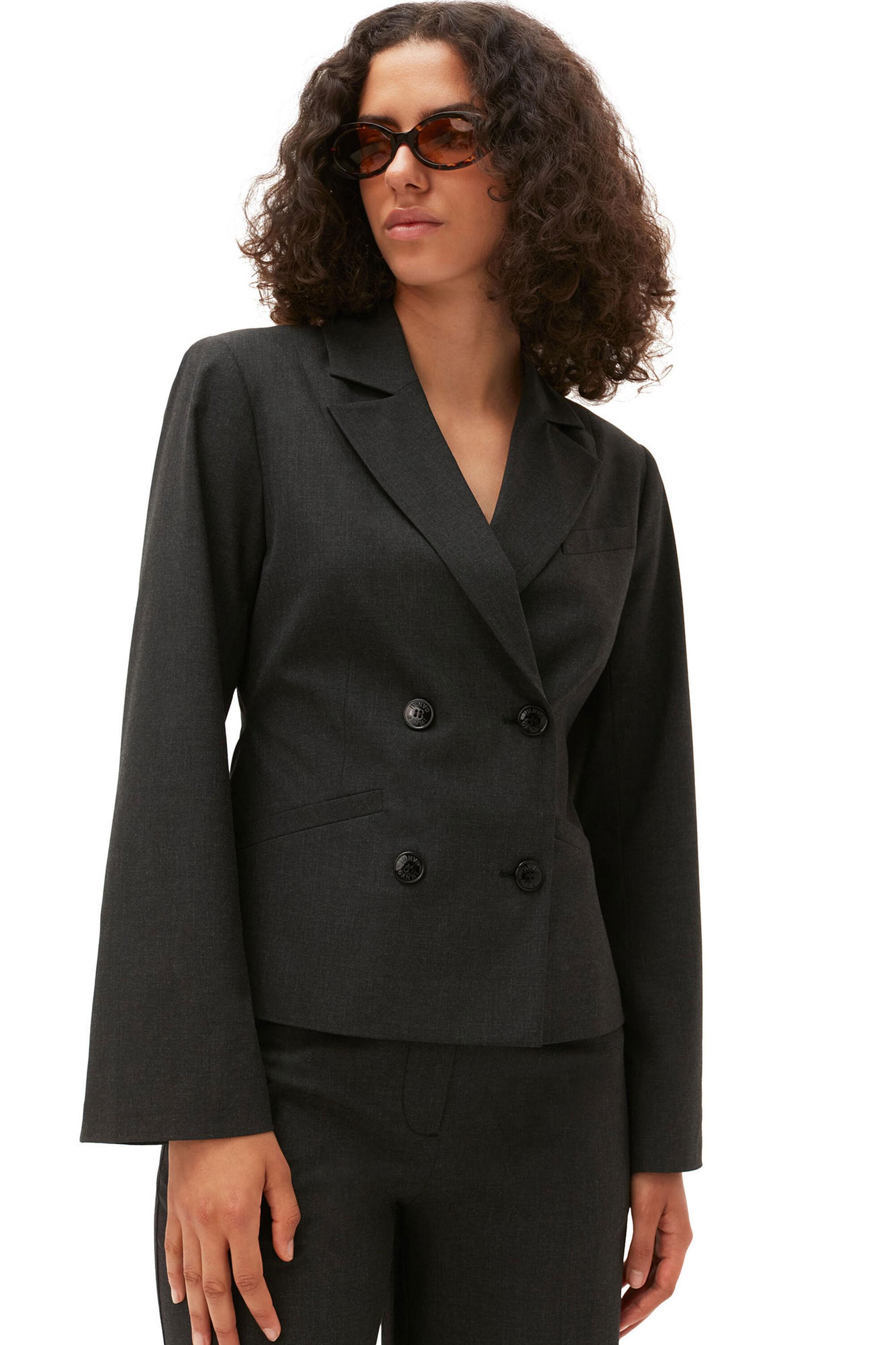 Drapey Melange Fitted Blazer Product Image