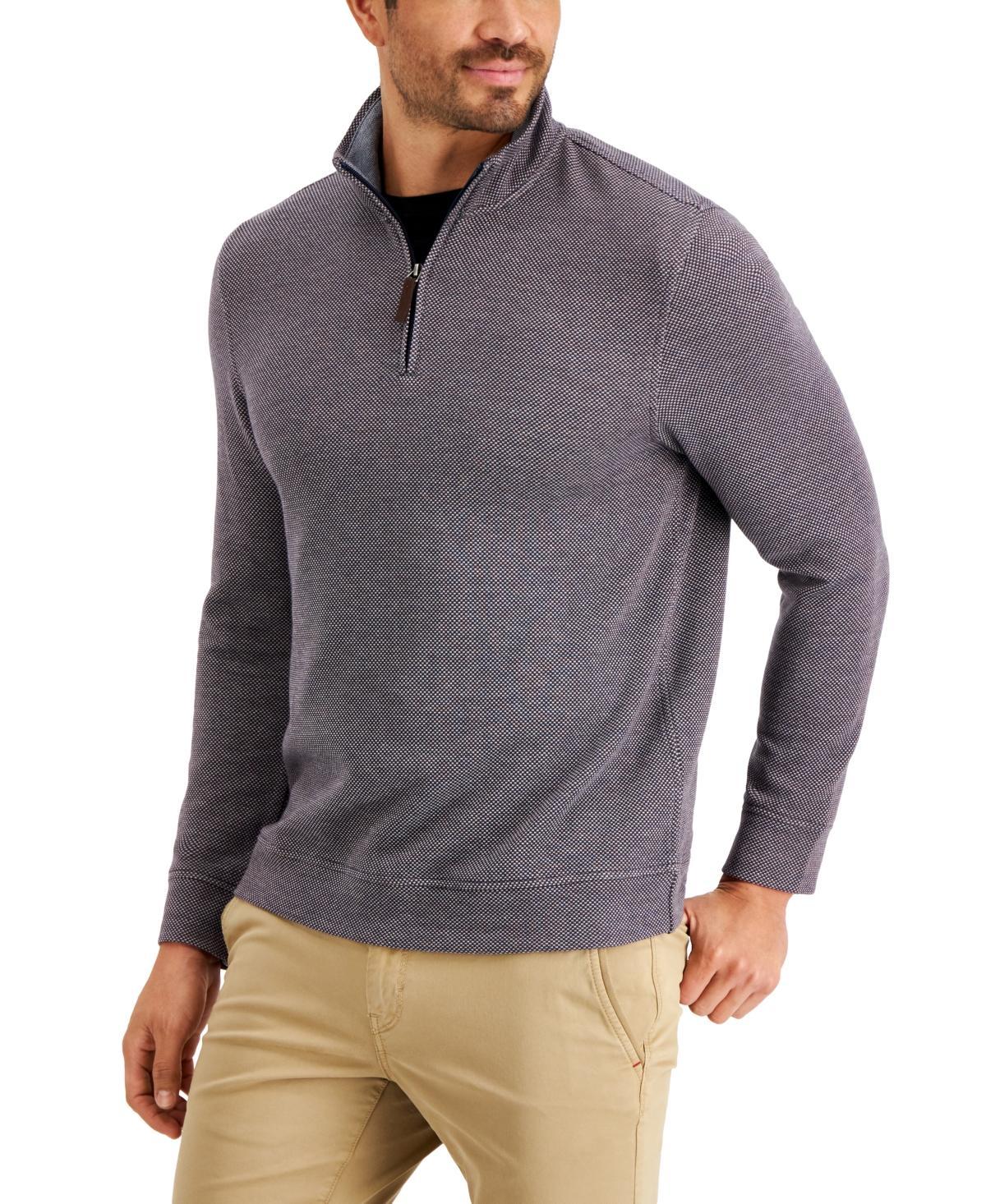 Club Room Mens Birdseye Quarter-Zip Pullover, Created for Macys Product Image