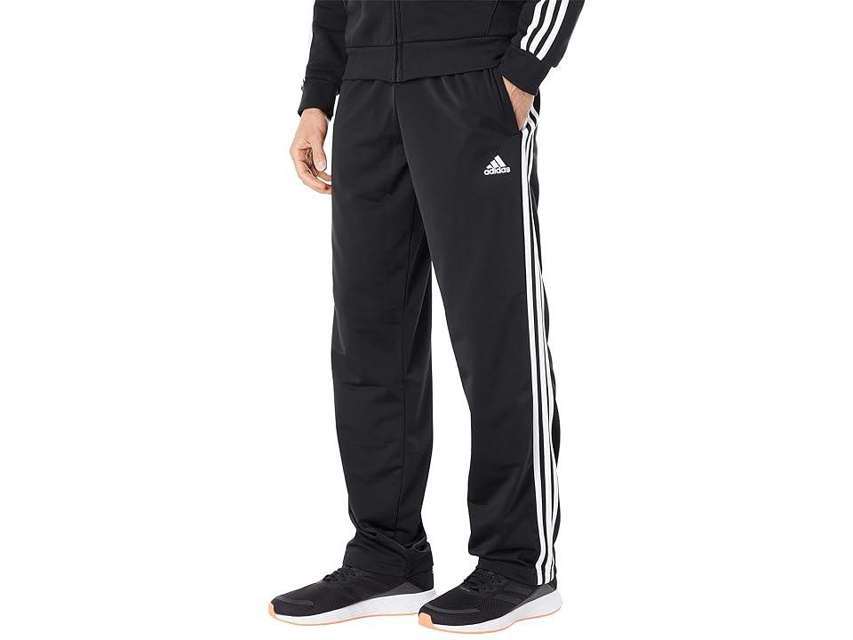 adidas Essentials 3-Stripes Tricot Open Hem Pants White 1) Men's Workout Product Image