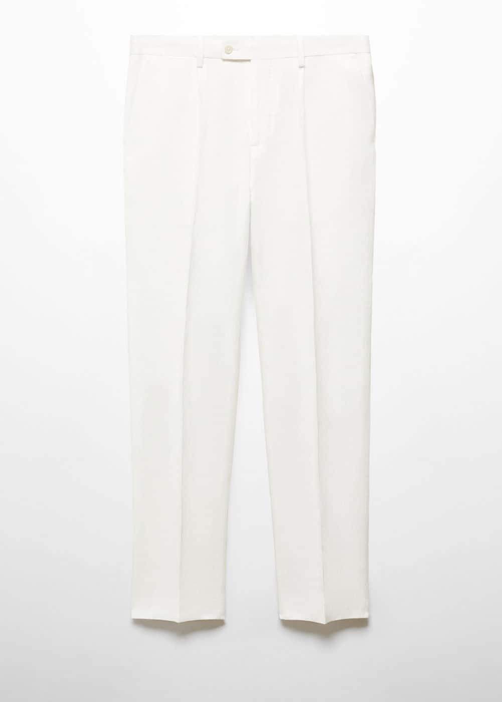 MANGO MAN - Slim fit cotton and linen suit pants whiteMen Product Image