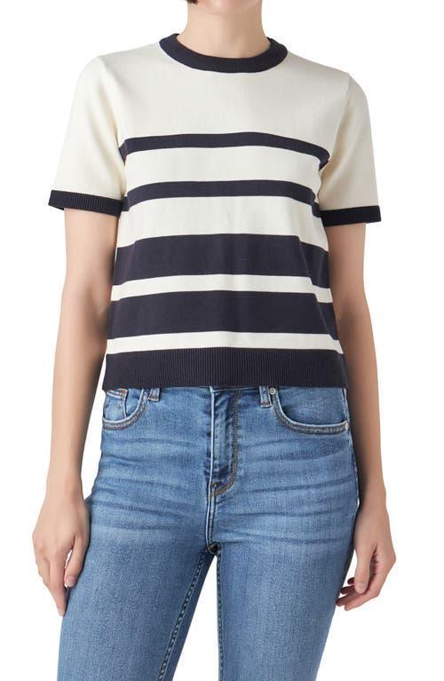 English Factory Stripe Short Sleeve Sweater product image