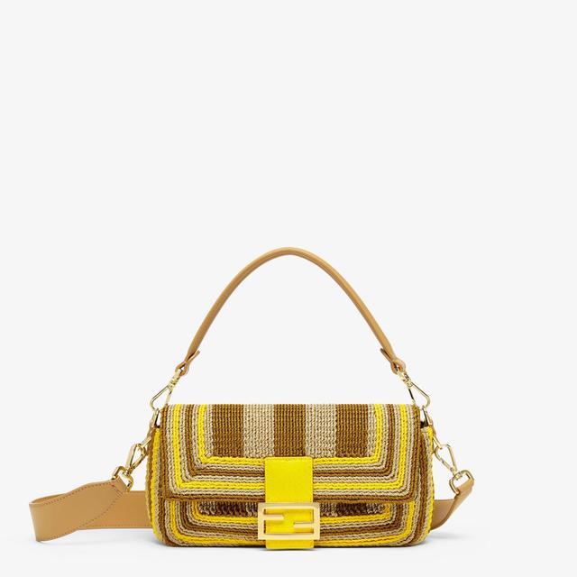 BaguetteBag with twisted passementerie trim with beige and yellow Pequin stripes Product Image