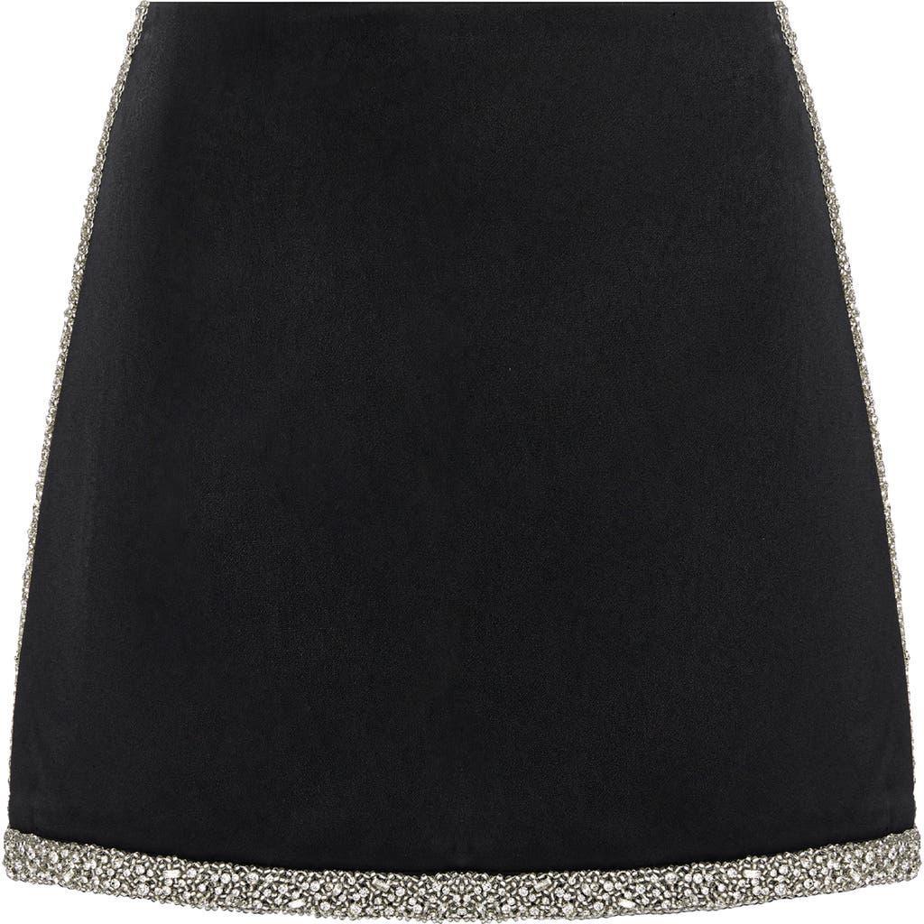 ALICE AND OLIVIA Alice + Olivia Riley Embellished A-line Miniskirt In Black Product Image