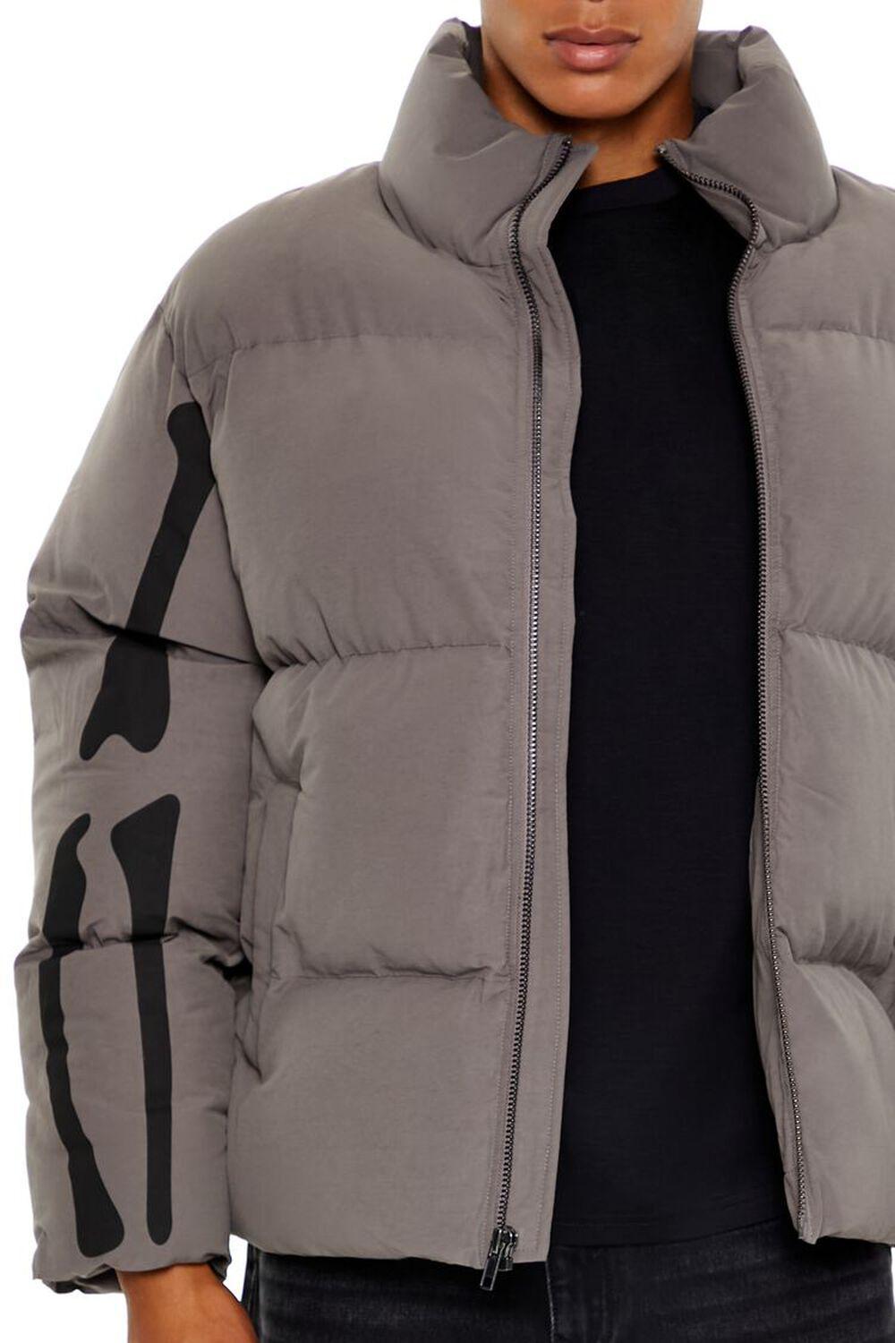 Skeleton Zip-Up Puffer Jacket | Forever 21 Product Image