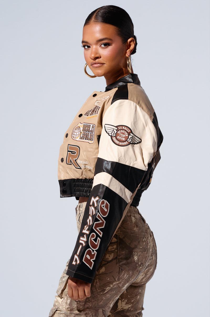 EMBROIDERED RACER BOMBER Product Image