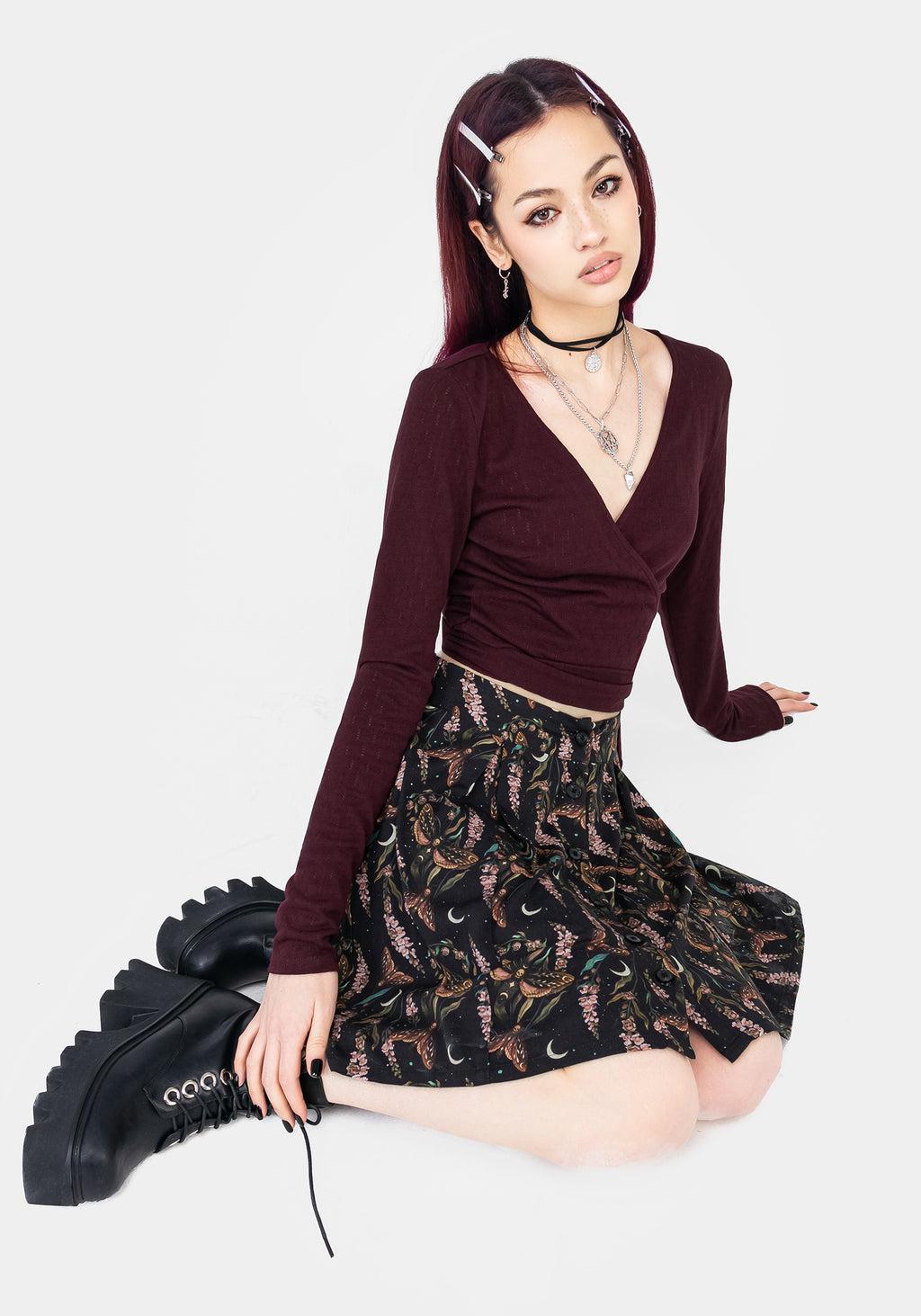 Atropos Button Front Mini Skirt Product Image