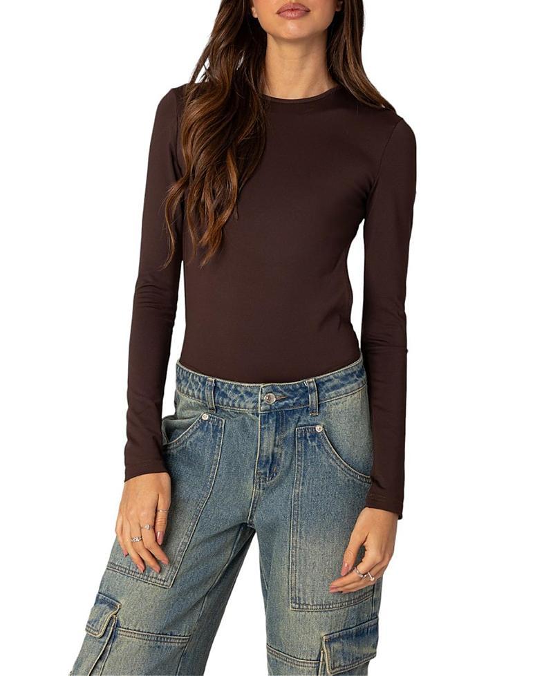 EDIKTED Neta Back Cutout Long Sleeve Bodysuit Product Image