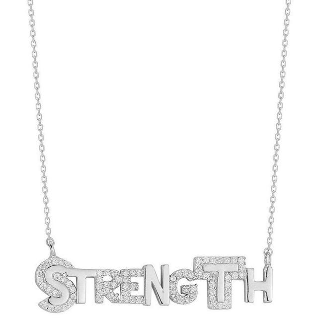 Sunkissed Sterling Silver Over Cubic Zirconia Strength Necklace, Womens Silver Tone Product Image