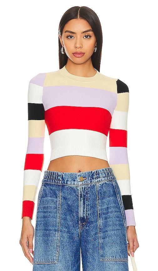 TOP CROPPED COLOR BLOCK INTARSIA Product Image