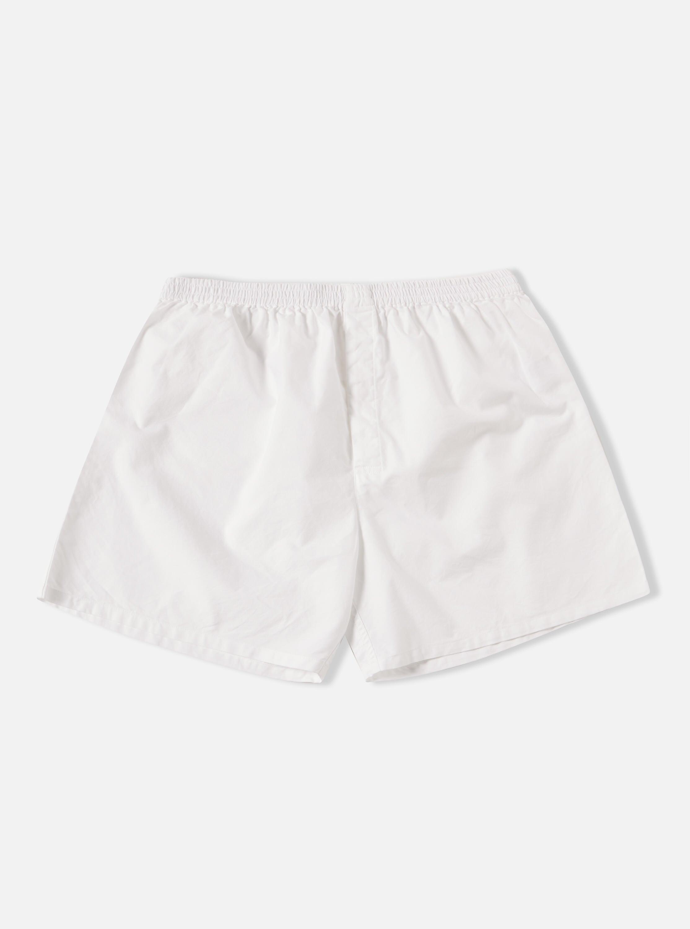 Universal Works Boxer Short in White Oxford Cotton Product Image