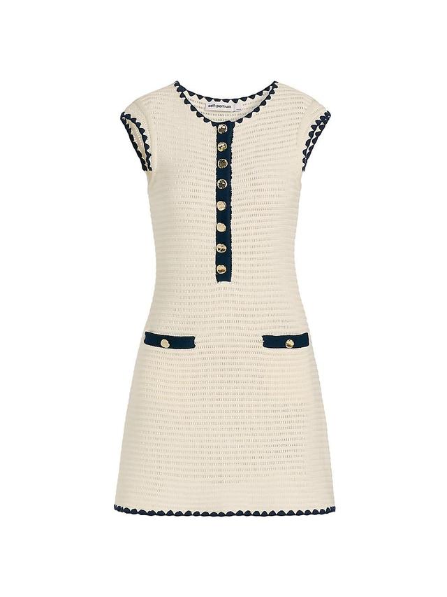 Womens Crochet Cotton-Blend Tipped Minidress Product Image