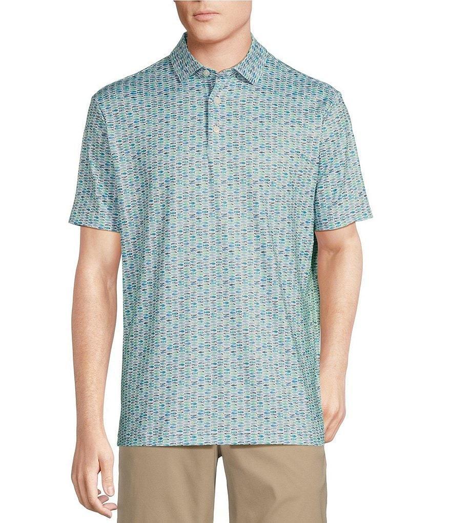 Cremieux Blue Label Performance Stretch Fish Print Short Sleeve Polo Shirt Product Image