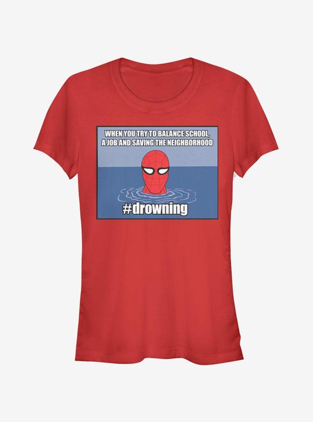 Marvel Spider-Man #drowning Girls T-Shirt Product Image