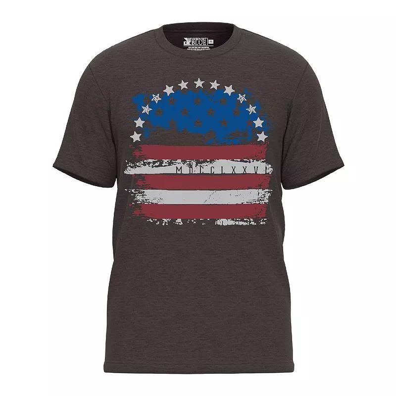 Mens Newport Blue Americana Graphic Tee Grey Star Arch Product Image