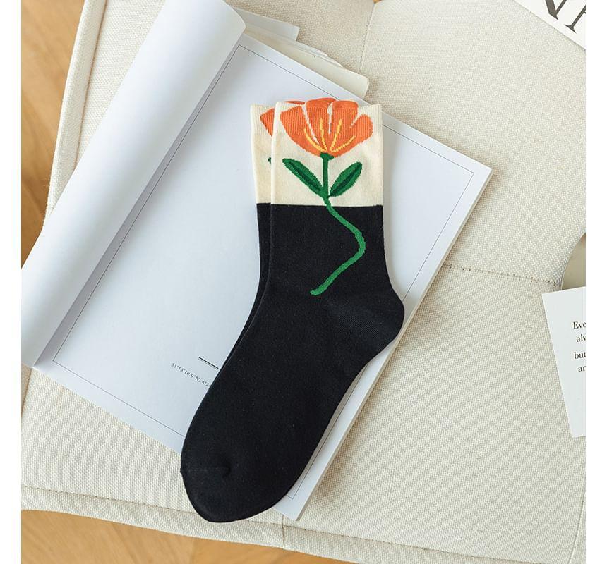 Floral Print Socks Product Image