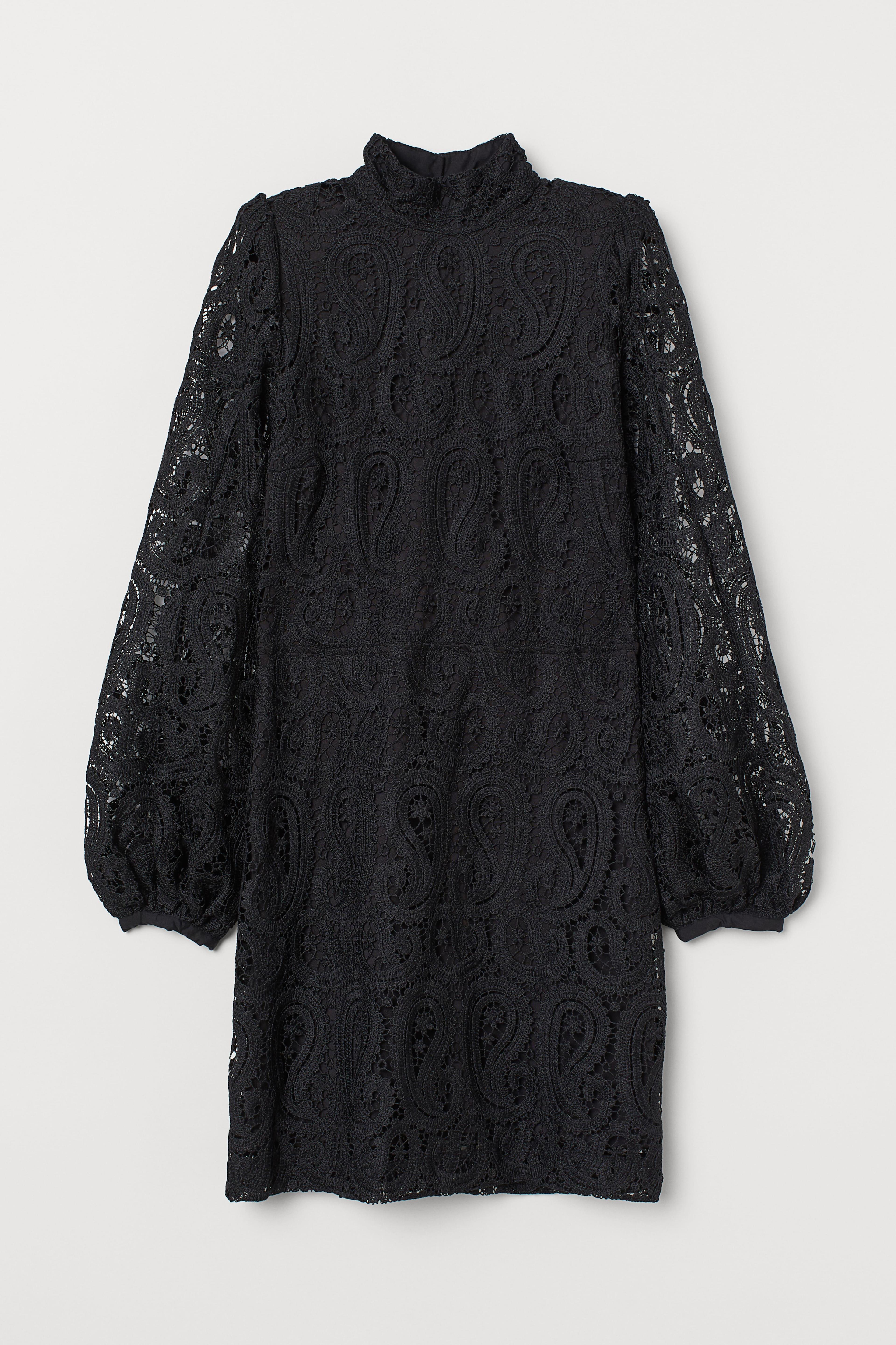 Lace Stand-up Collar Dress Product Image