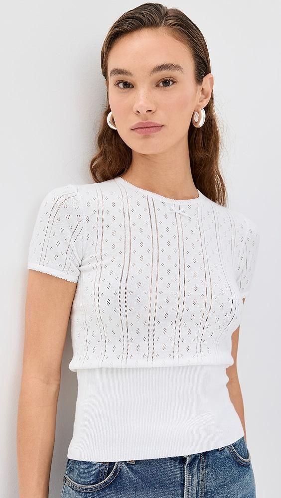 JW Anderson Pointelle Cap Sleeve Top | Shopbop Product Image