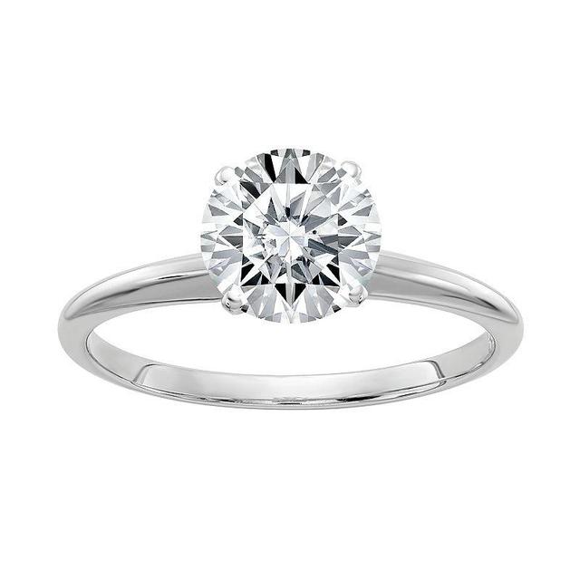 14k White Gold 1 3/4 Carat T.W. Lab-Created Moissanite Engagement Ring, Womens Product Image