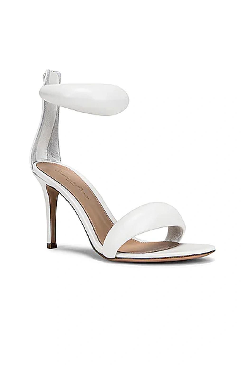 GIANVITO ROSSI Leather Bijoux Sandals 105 In White Product Image