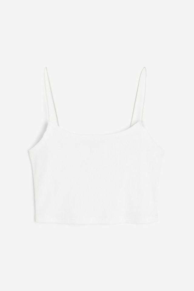 H & M - Camisole Crop Top - White Product Image