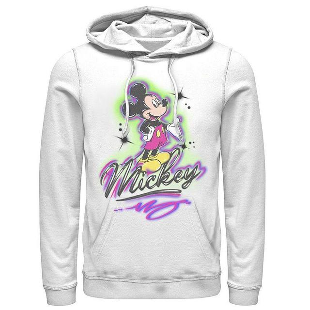 Mens Disney Mickey And Friends Mickey Mouse Airbrush Portrait Hoodie White Product Image