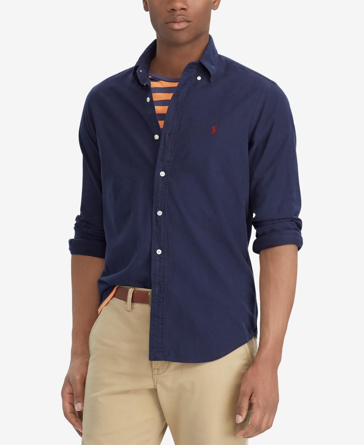 Polo Ralph Lauren Big  Tall Solid Garment-Dye Oxford Long Sleeve Woven Shirt Product Image