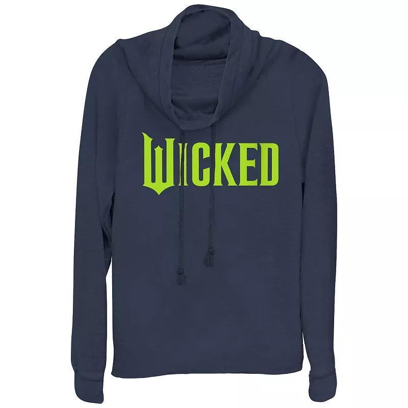 Womens Wicked Bright Logo Cowlneck Graphic Lightweight Long Sleeve Blue Product Image