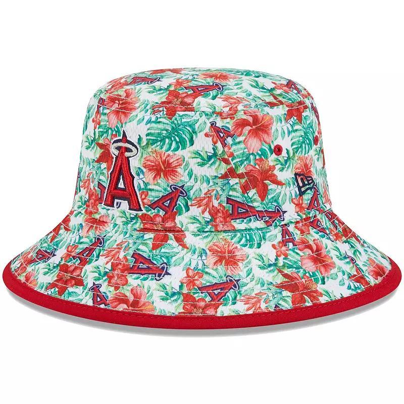 Mens New Era Los Angeles Angels Tropic Floral Bucket Hat Product Image