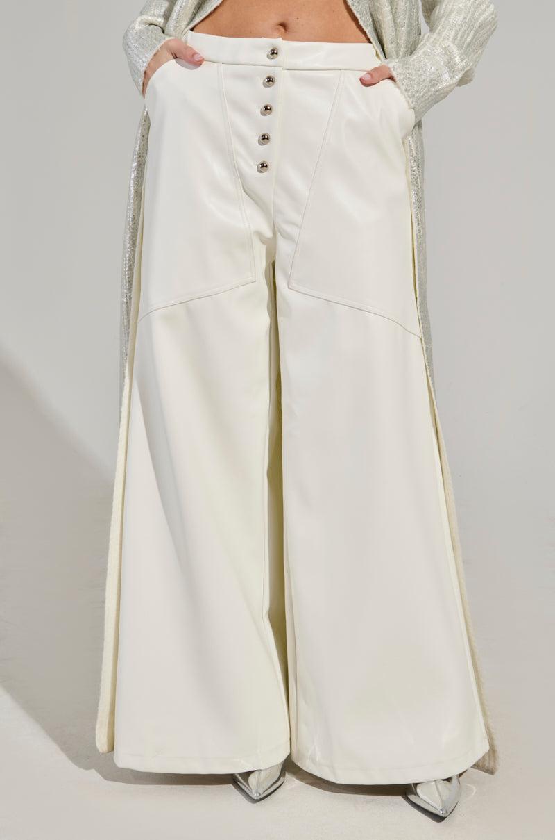 ASHLYN FAUX LEATHER PANT IN WHITE Product Image