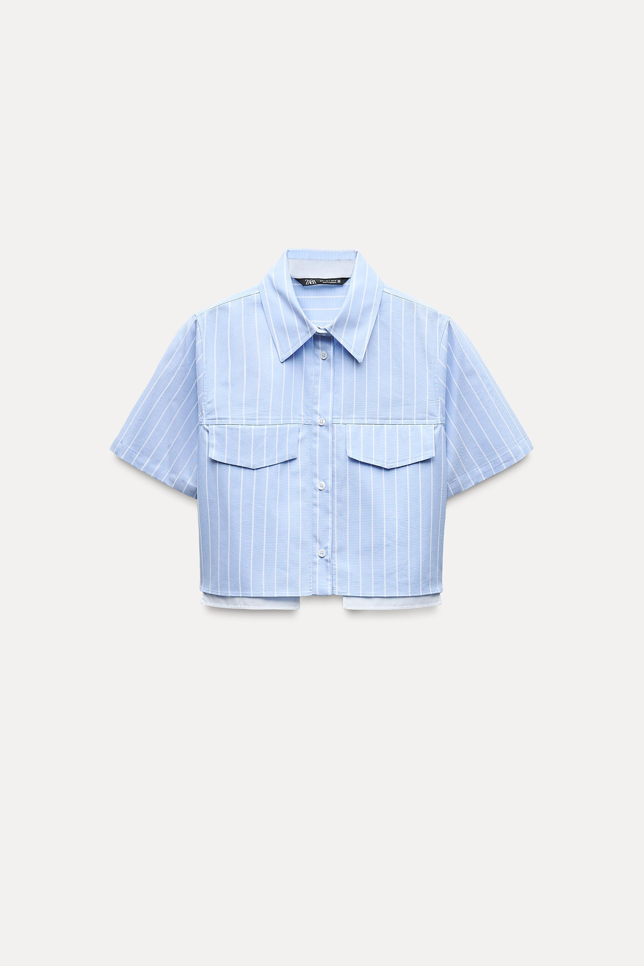 SHORT STRIPED OXFORD SHIRT Product Image