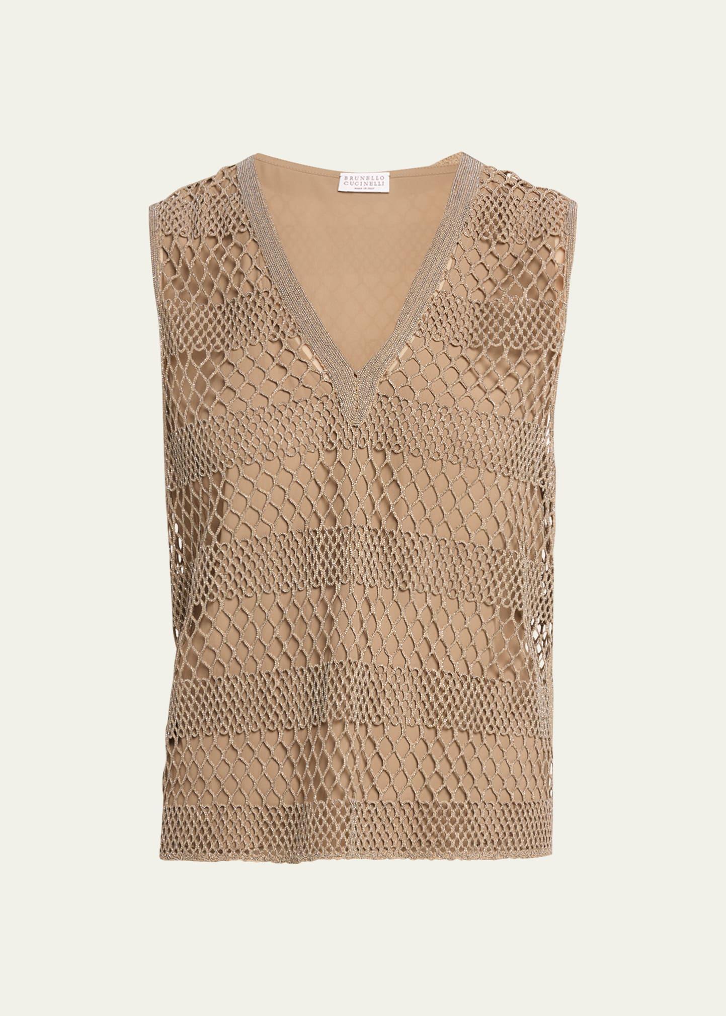 Womens Precious Net Embroidery Top With Detachable Camisole product image