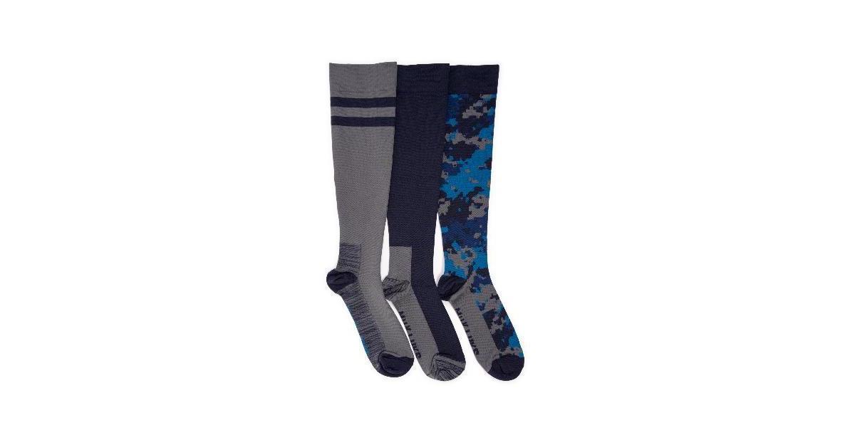 Muk Luks Mens 3 Pack Nylon Compression Knee-High Socks Product Image