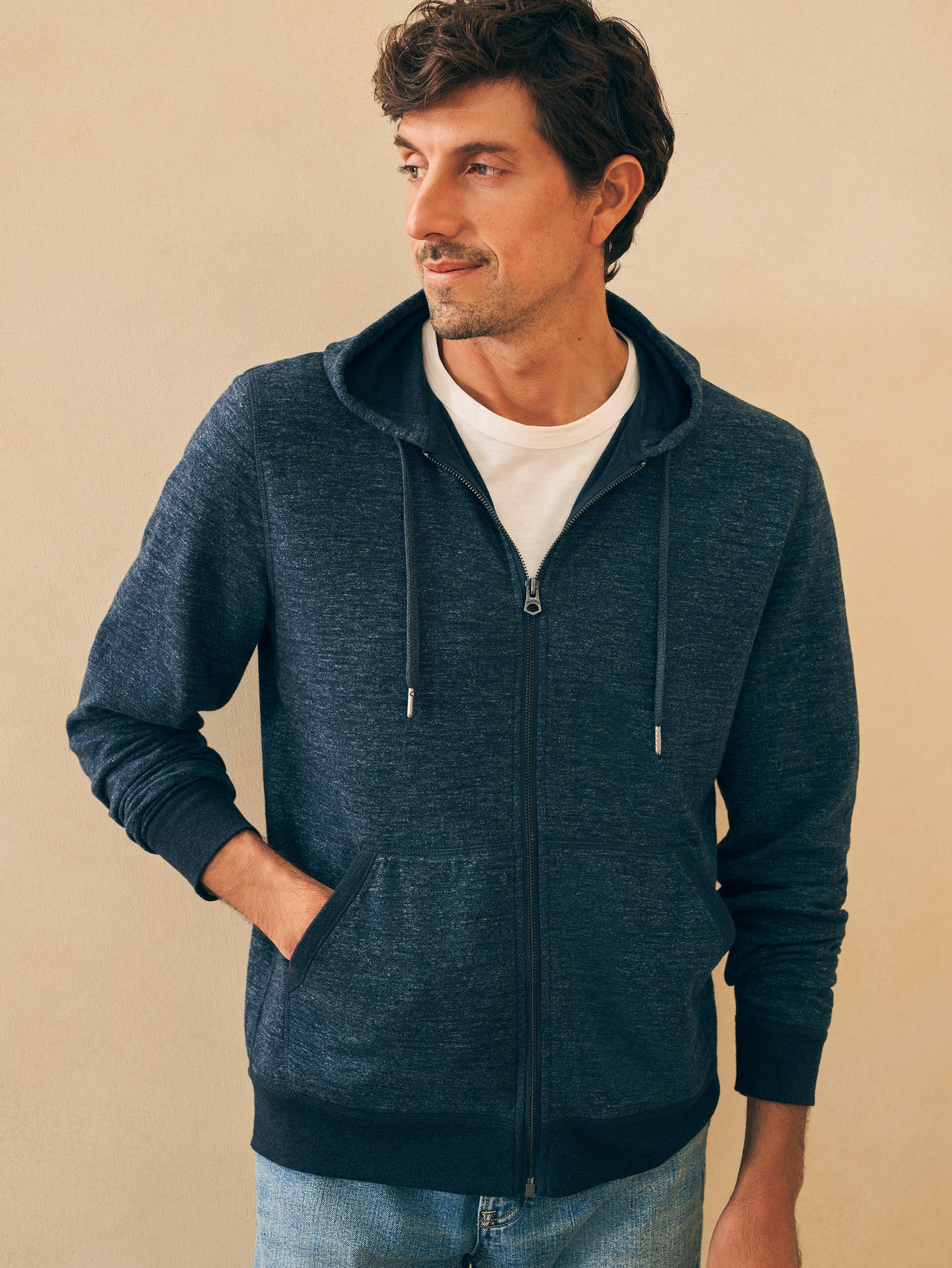 Double Knit Zip Hoodie - Varsity Navy Heather Male Product Image