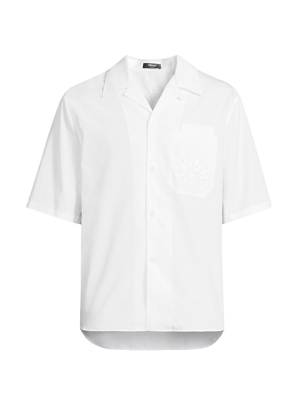 Mens Poplin Embroidered Short-Sleeve Shirt Product Image