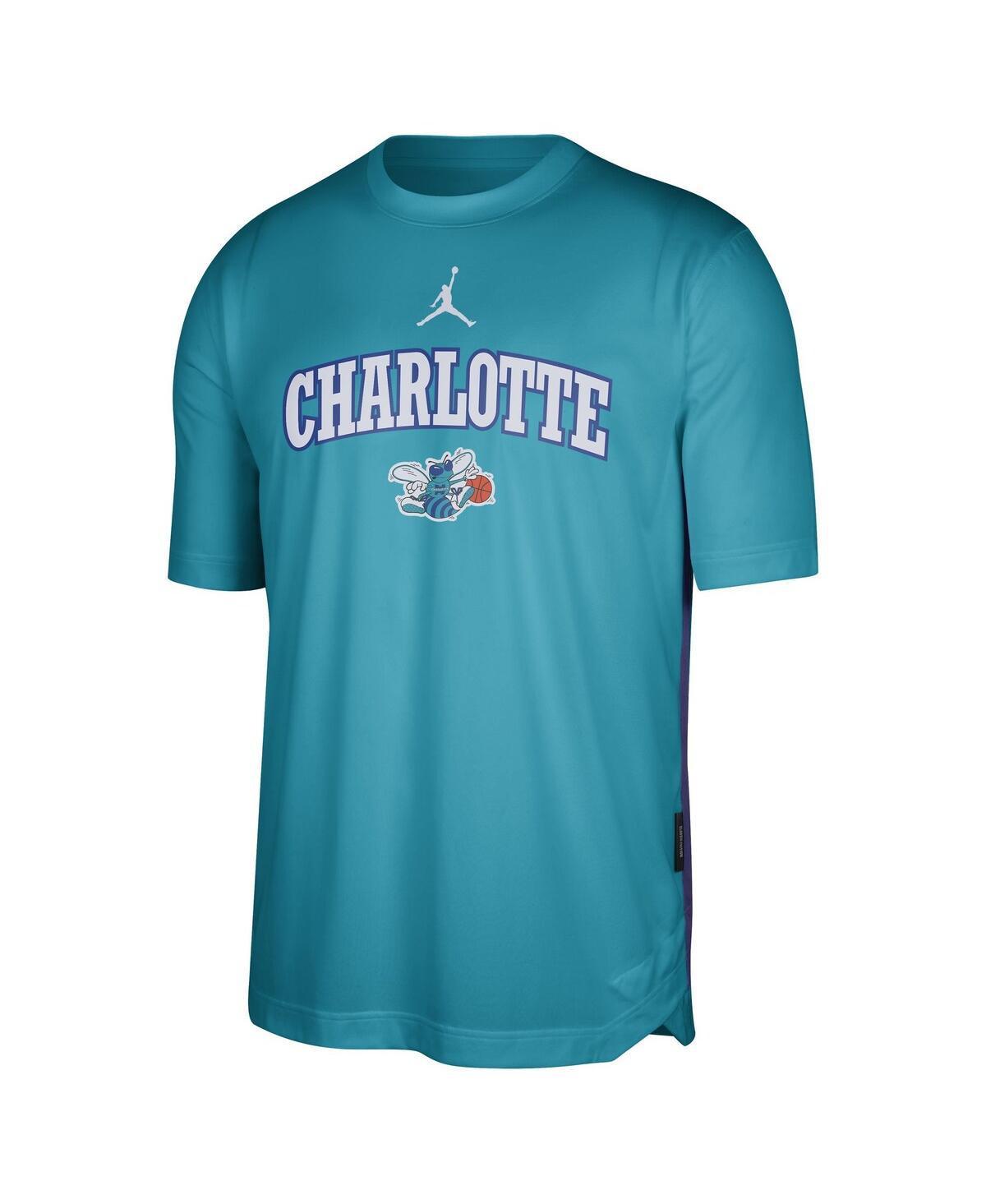 Mens Jordan Teal Charlotte Hornets Hardwood Classics 2023/24 Classic Edition Performance Pregame Shooting T-shirt product image