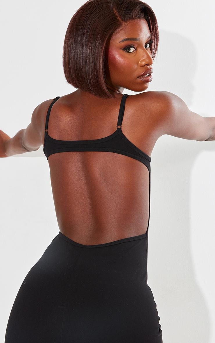 Tall Black Snatched Sculpt Open Back Unitard Product Image