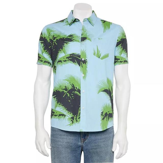 Mens Retrofit Short Sleeve Button Up Woven Tee Product Image