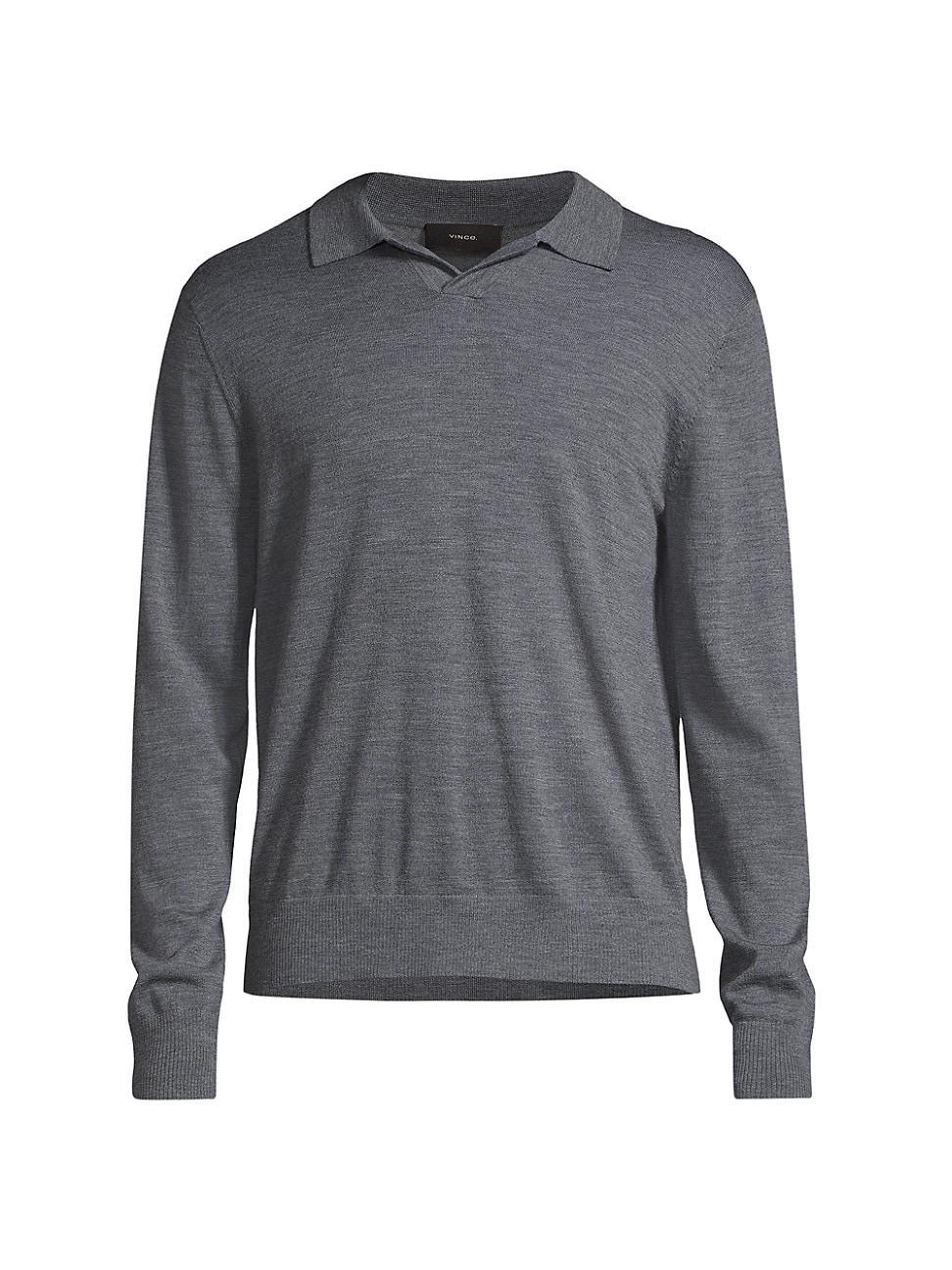 Vince Johnny Collar Long Sleeve Wool Polo Product Image