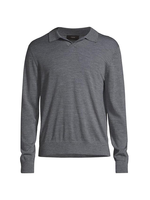 Mens Merino Long-Sleeve Polo Shirt Product Image