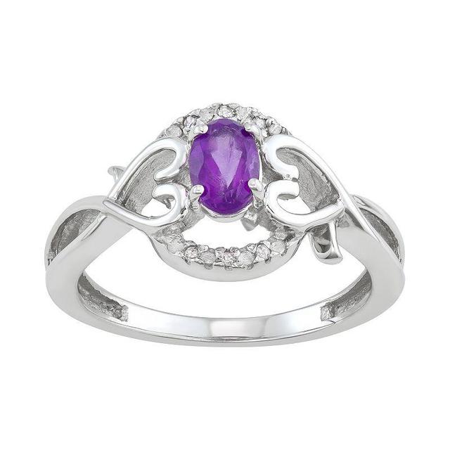 Jewelexcess Sterling Silver 0.45 T.W. Gemstone & White Diamond Accent Sterling Silver Ring, Womens Purple Product Image