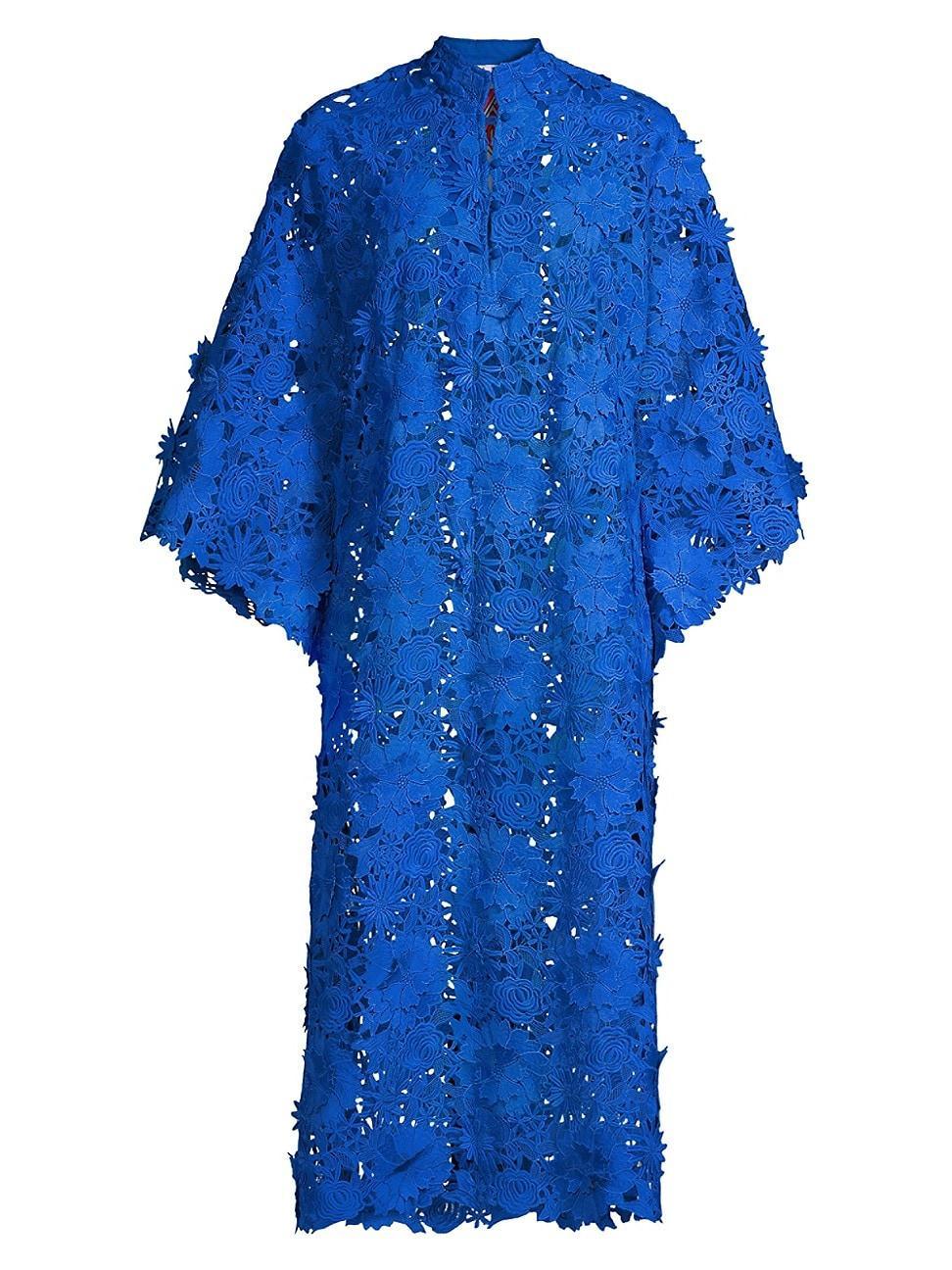 Womens 3D Floral Lace Midi Caftan Product Image