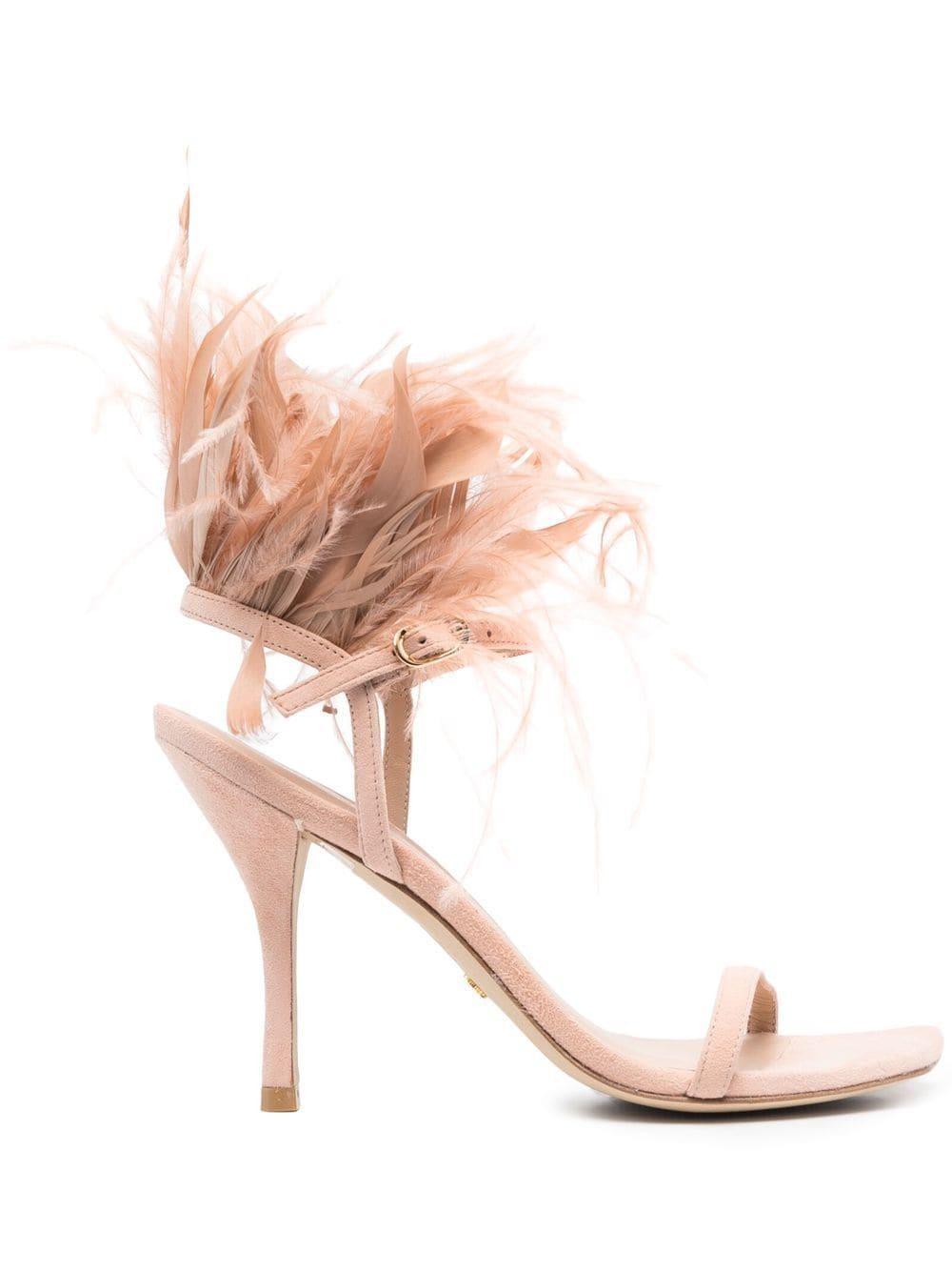 Plume Heeled Sandals In Pink Product Image