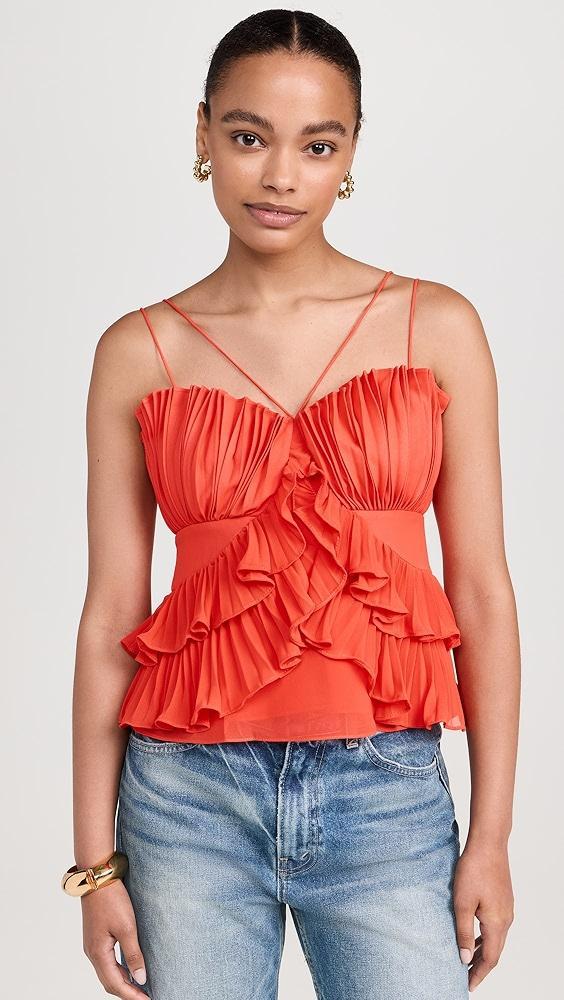 AMUR Sandie Pleated Shell Top | Shopbop Product Image