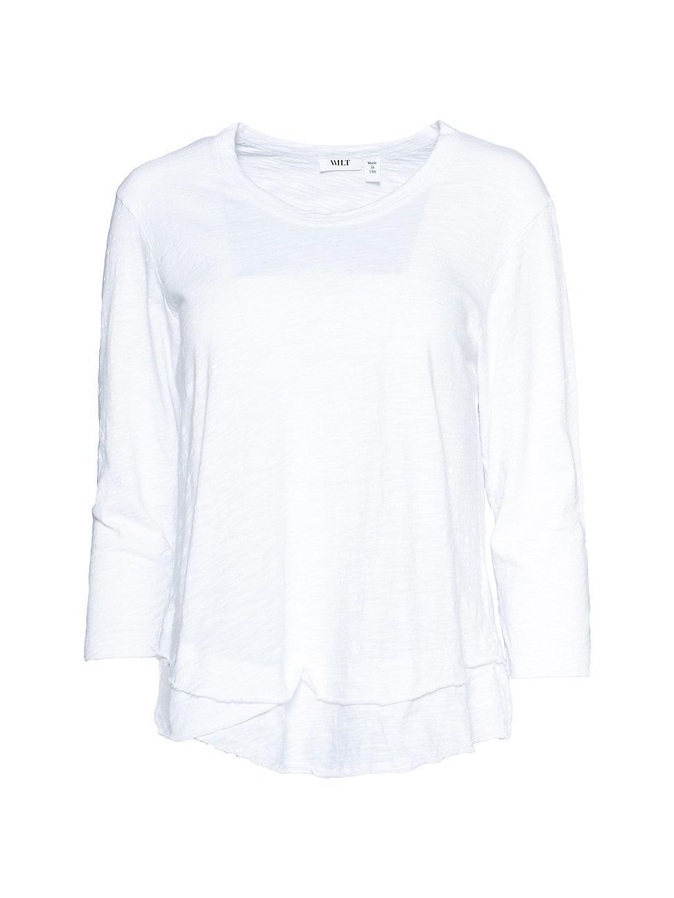 Womens Shrunken 3/4 Sleeve Mock Layer Tee Product Image