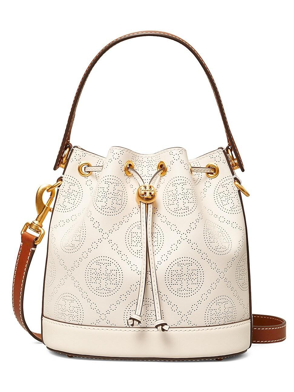 Womens T Monogram Perforated Leather Bucket Bag Product Image