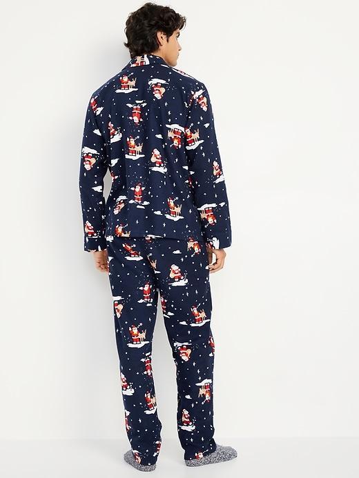 Printed Flannel Pajama Set Product Image