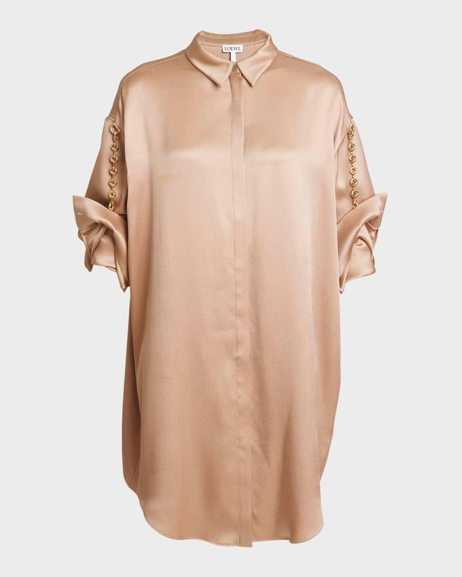 Silk Shirtdress with Chain Details Product Image