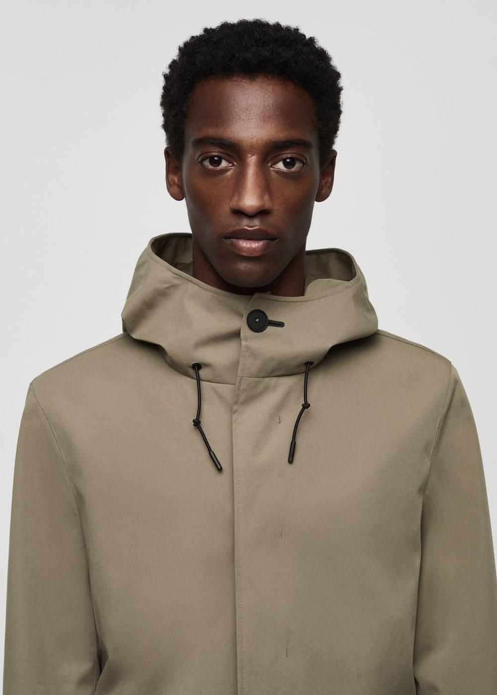 MANGO MAN - Water-repellent hooded parka khakiMen Product Image